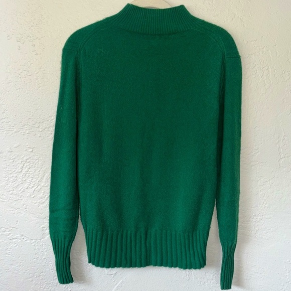 J. Crew Vibrant Green 100% cashmere Mock Neck Sweater XS - Picture 6 of 6